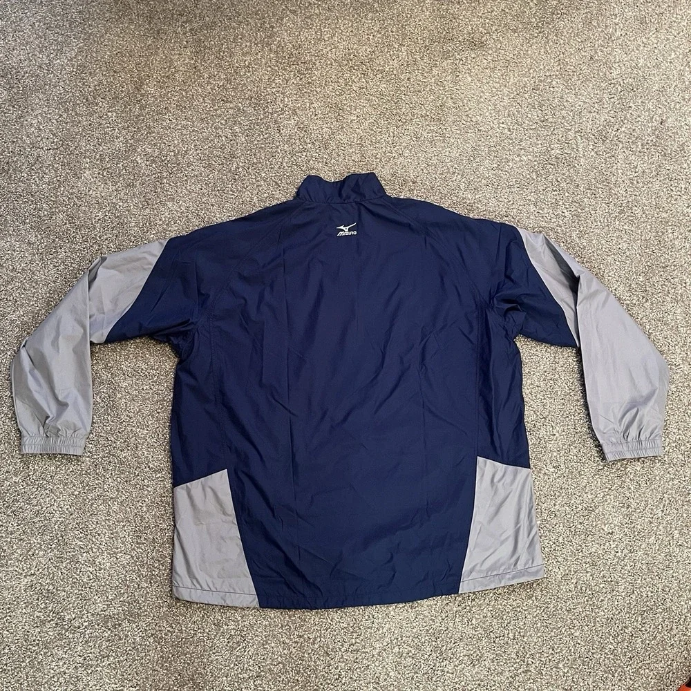 Mizuno Performance 1/4 Zip Pullover Windbreaker Men's XXL Blue Gray Baseball